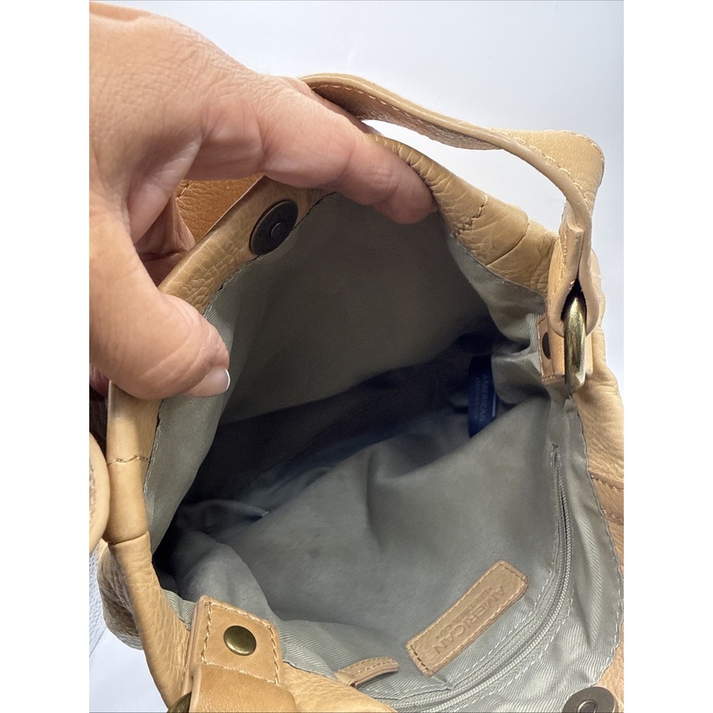 American Leather Co. Easton Hobo Bag Tan Leather Handbag Purse Shoulder Bag P-2 - Picture 5 of 9